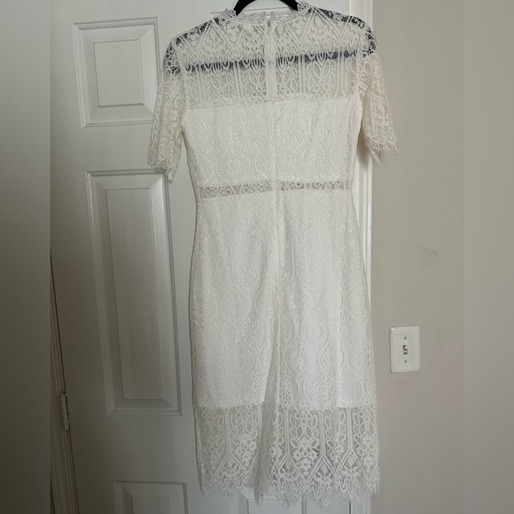 Francesca White Lace Midi Cocktail Dress- NWT size Small. - Picture 5 of 5